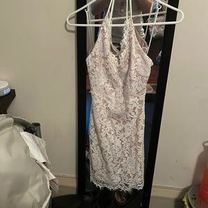 Brand: pink lily size: medium color: white lace and pink cream under dress